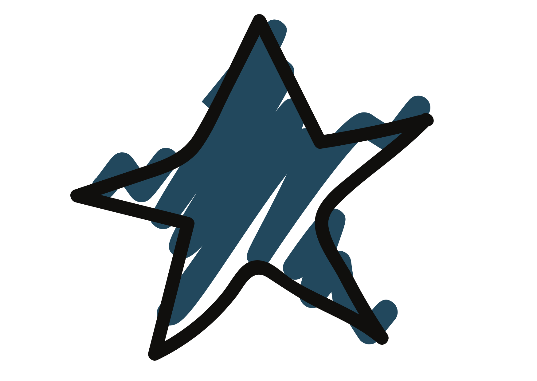 dark blue doodle star