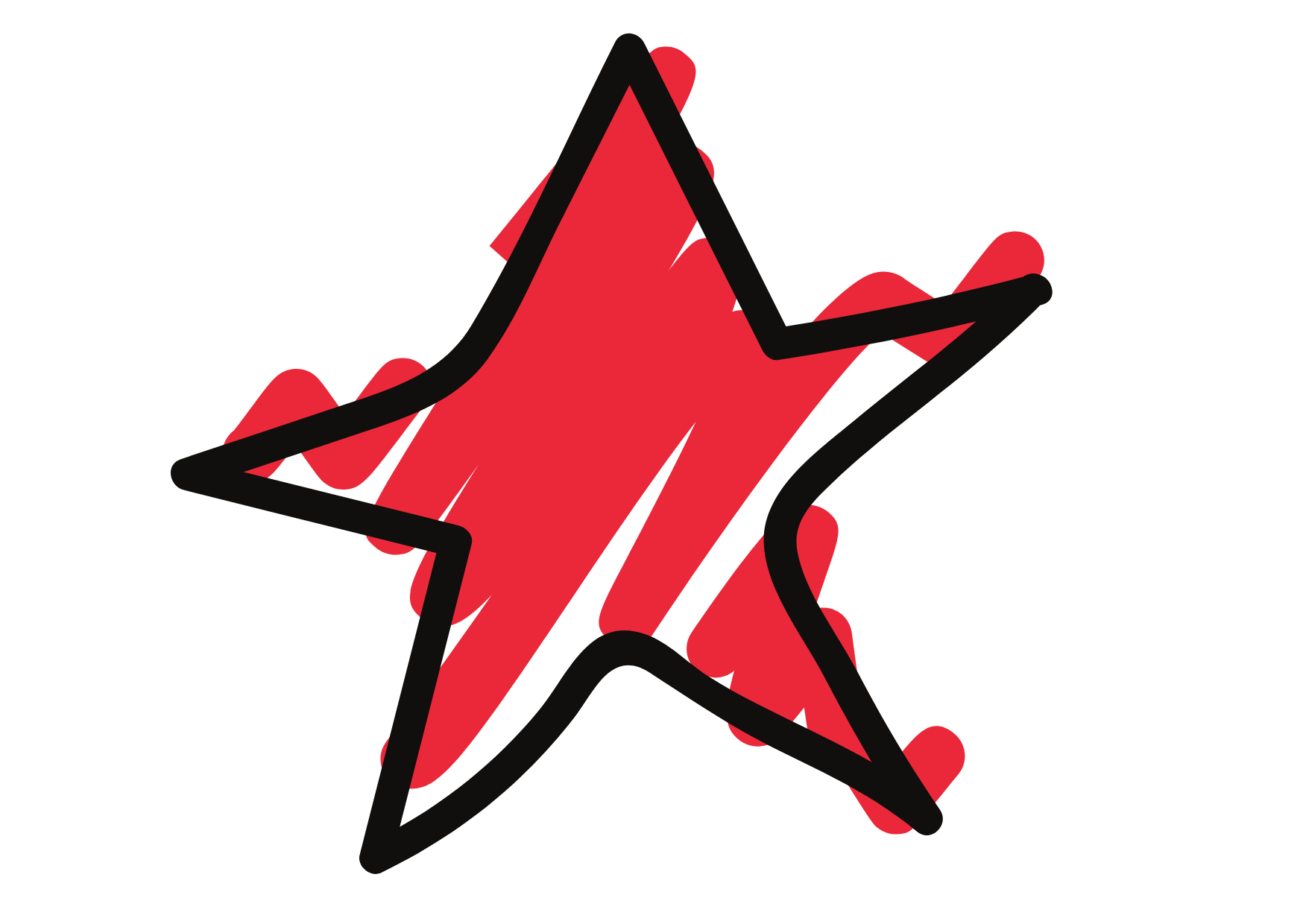 red doodle star