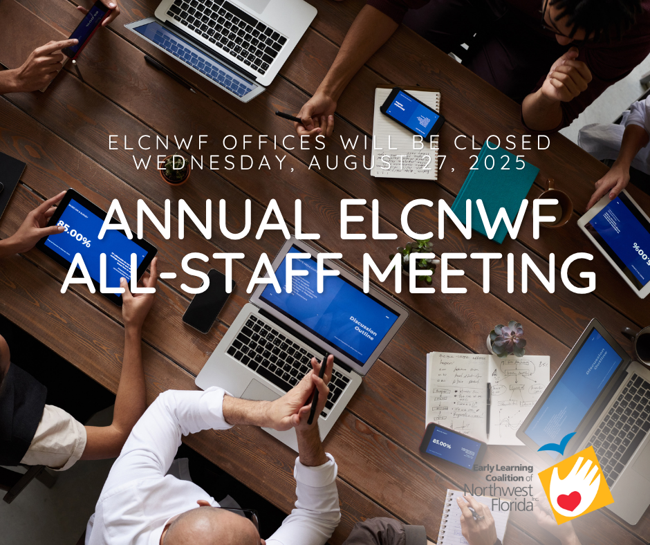 ELCNWF offices are closed Wednesday, August 27, 2025. In case of an emergency, call Kim Corbin at 850-486-8199.